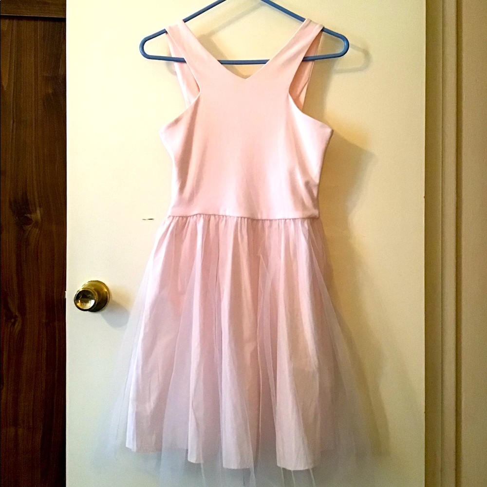 Soft Pink Tulle A-Line Dress